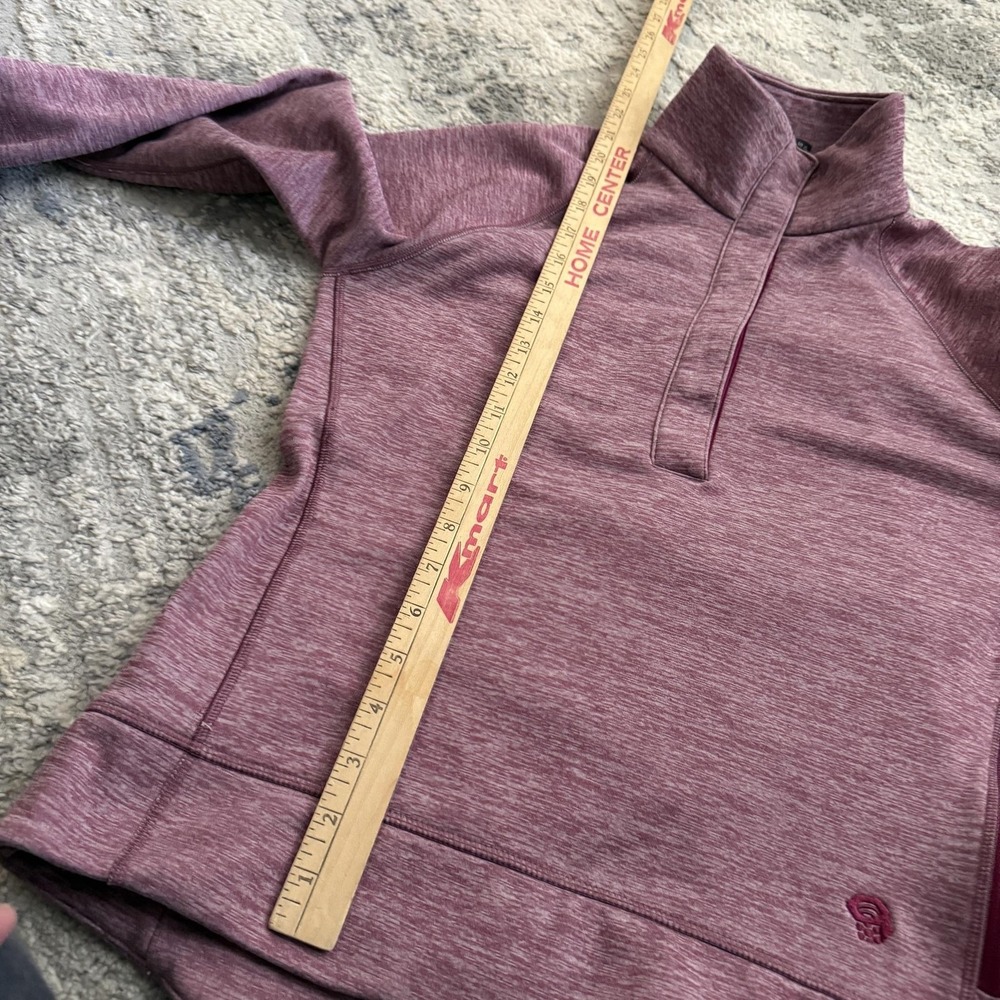 Mountain Hardwear Sweatshirt Womens Small Pink Henley Thumbholes Zip Pocket - Picture 12 of 16